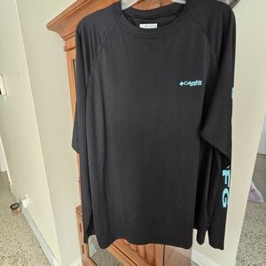 Columbia PFG Men’s XL Black Long Sleeve Performance Fishing Shirt SPF Quick Dry